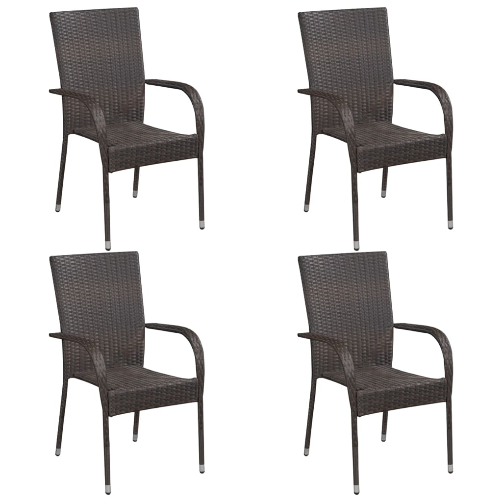 vidaXL Set da Pranzo da Giardino 5 pz Marrone in Polyrattan