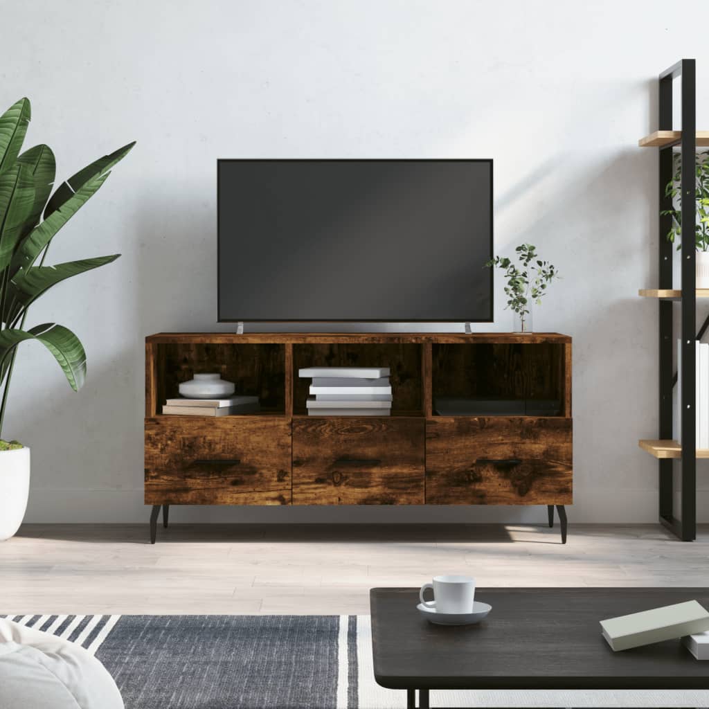 vidaXL Mobile Porta TV Rovere Fumo 102x36x50 cm in Legno Multistrato