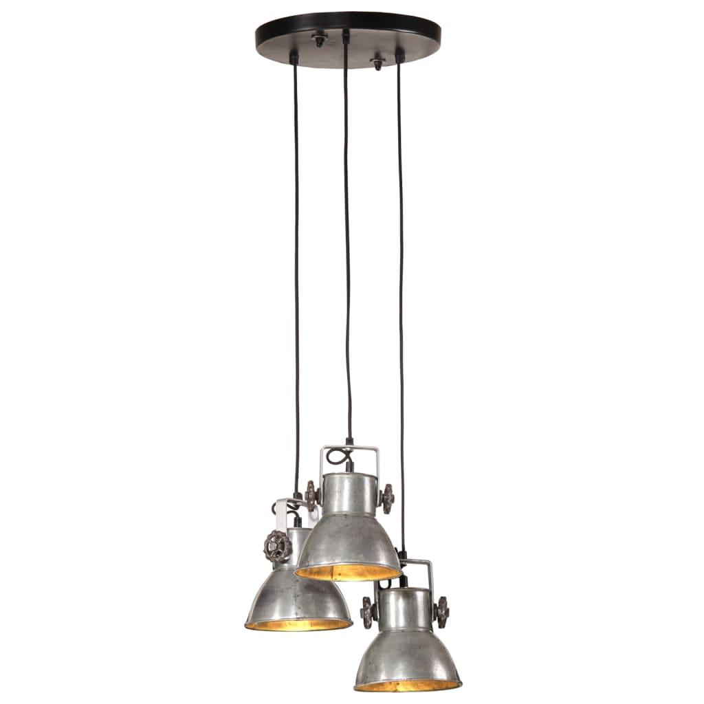 vidaXL Lampada Pensile 25 W Argento Vintage 30x30x100 cm E27