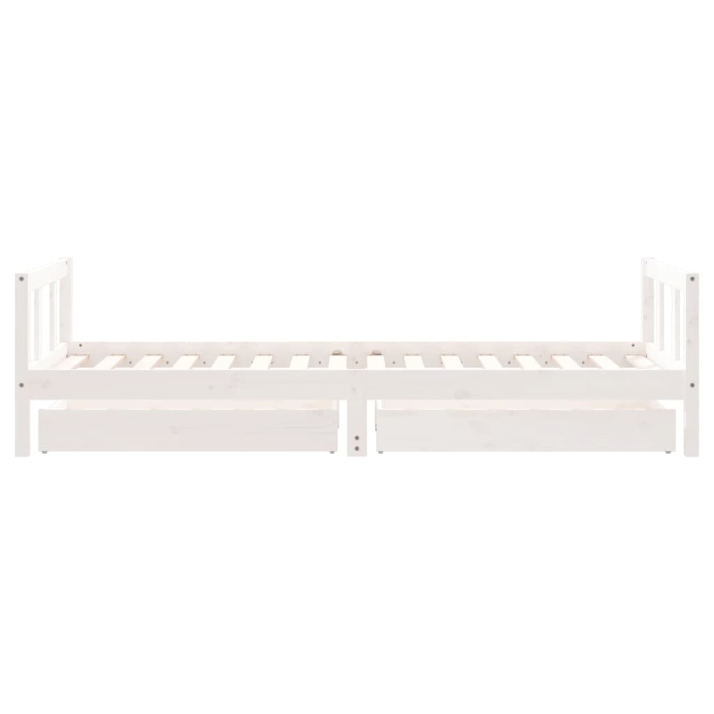 vidaXL Giroletto Bambini con Cassetti Bianco 90x200cm Massello di Pino