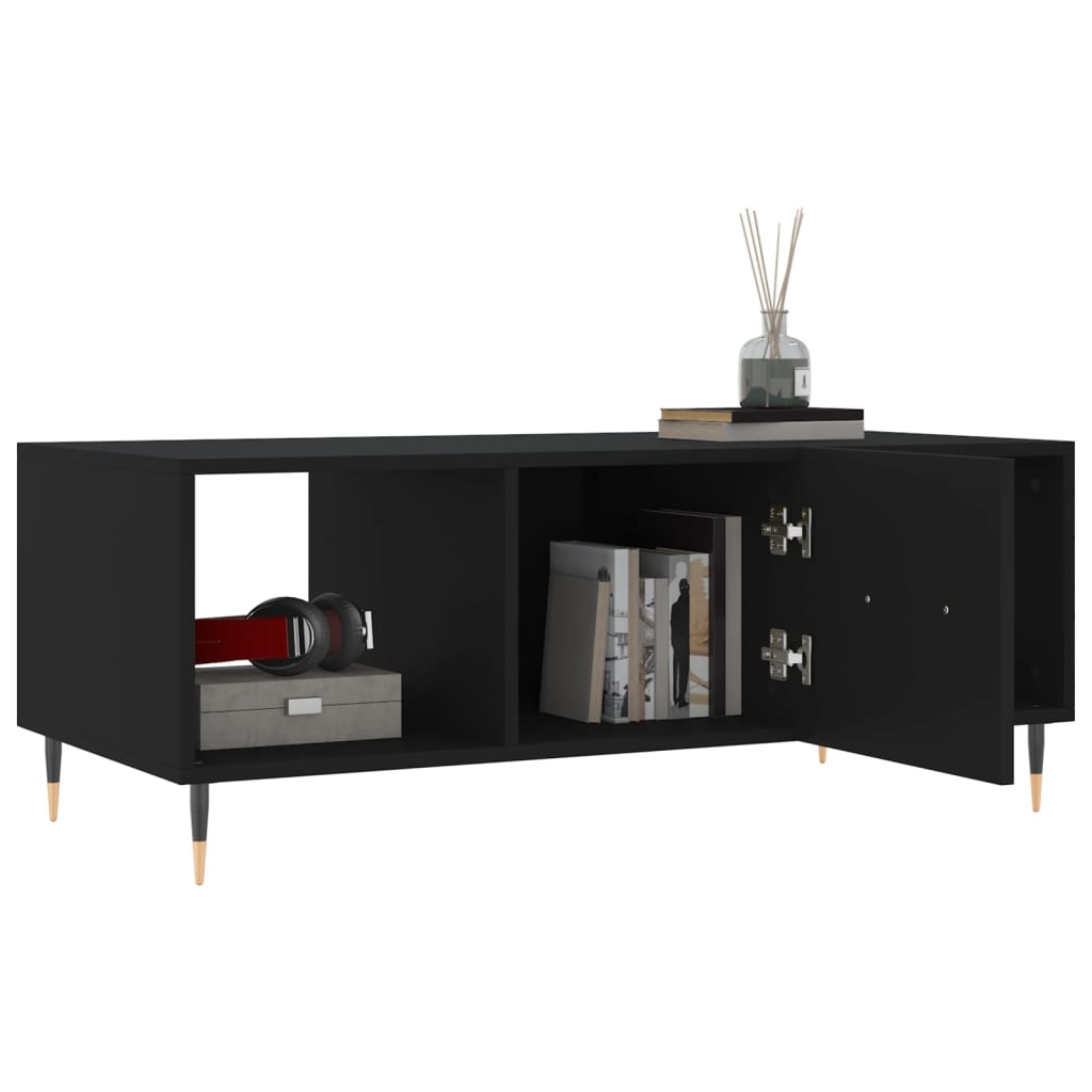 vidaXL Tavolino da Salotto Nero 102x50x40 cm in Legno Multistrato