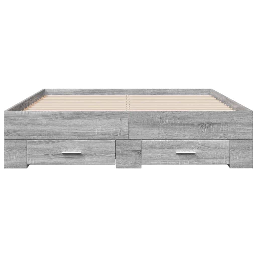 vidaXL Giroletto Cassetti Grigio Sonoma 120x200 cm Legno Multistrato