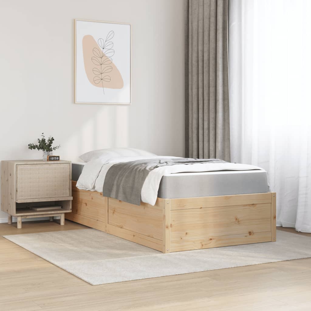 vidaXL Letto con Materasso 90x190 cm in Legno Massello di Pino