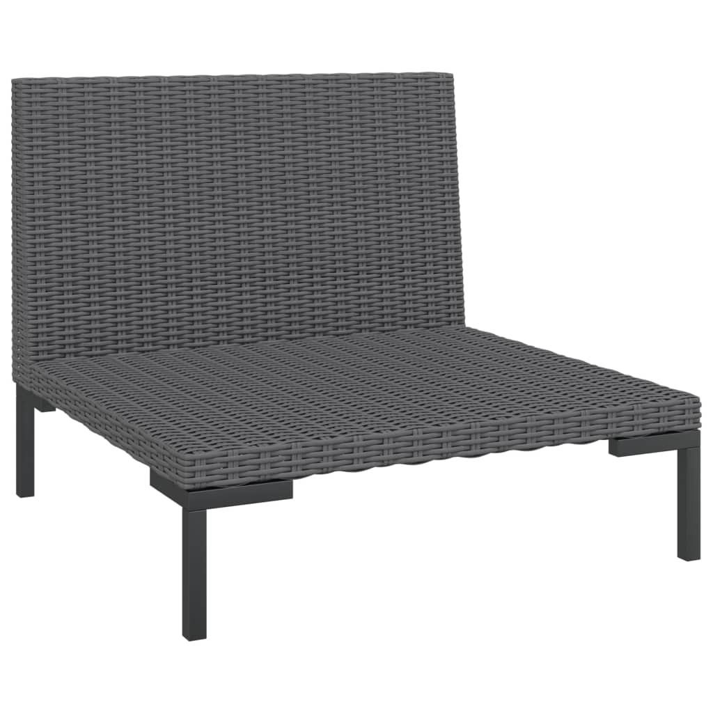 vidaXL Set Divani da Giardino 7 pz con Cuscini Polyrattan Grigio Scuro