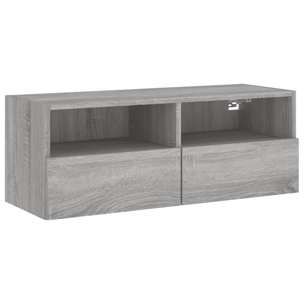 vidaXL Mobile TV a Parete Grigio Sonoma 80x30x30 cm Legno Multistrato