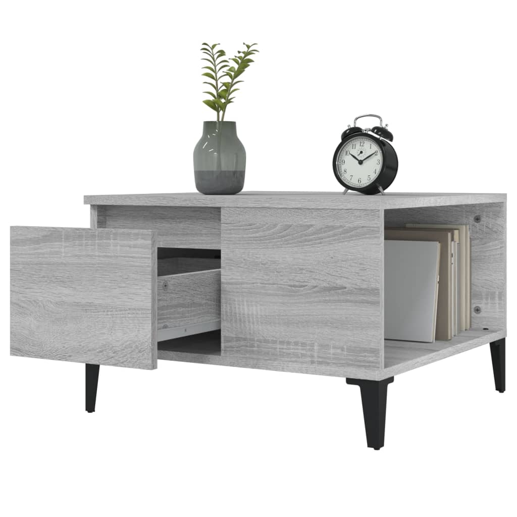 vidaXL Tavolino Salotto Grigio Sonoma 55x55x36,5 cm Legno Multistrato