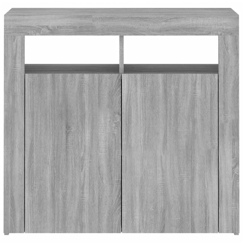 vidaXL Credenza con Luci LED Grigio Sonoma 80x35x75 cm