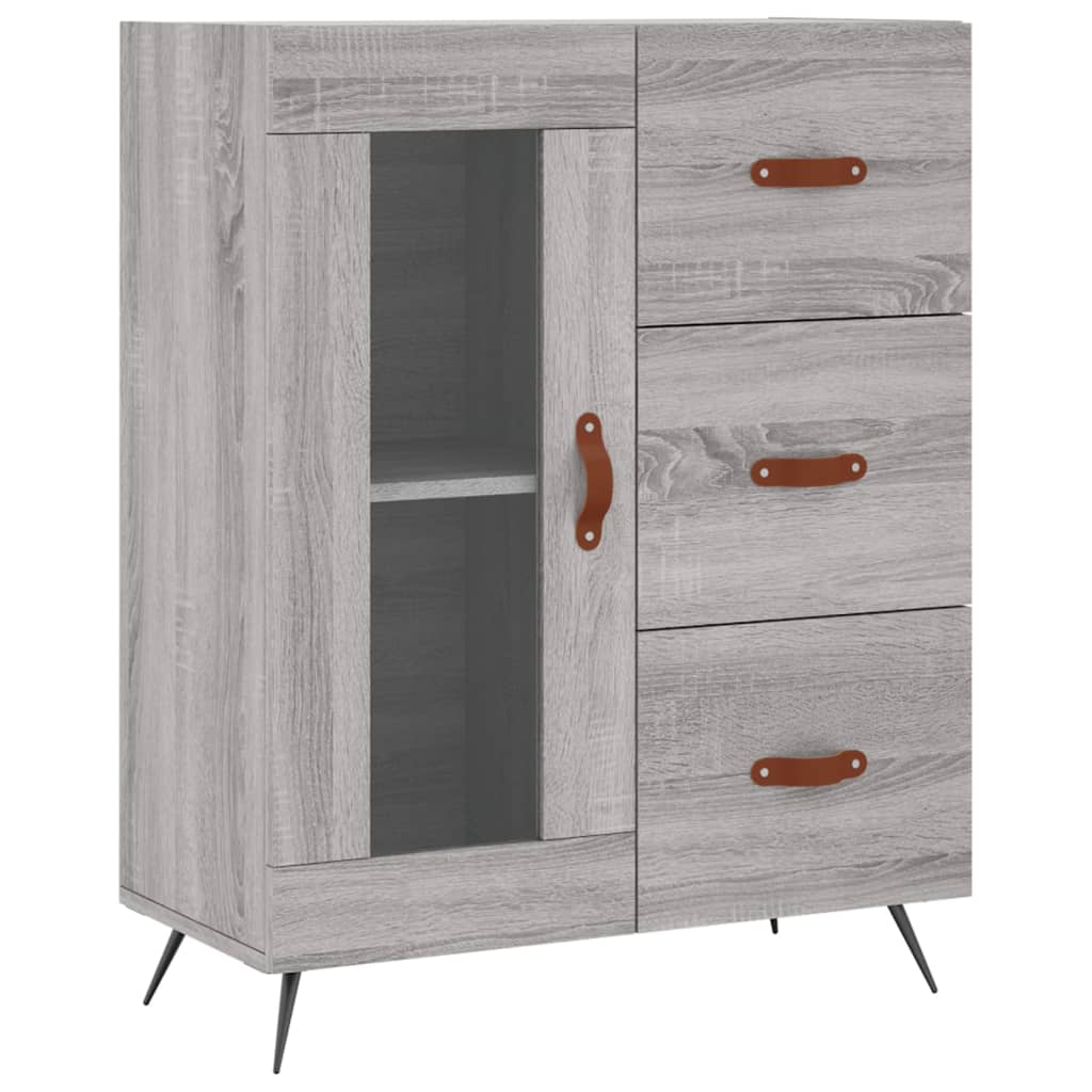 vidaXL Credenza Grigio Sonoma 69,5x34x180 cm in Legno Multistrato