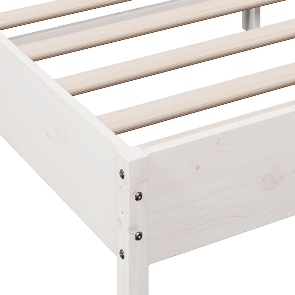 vidaXL Letto senza Materasso Bianco 150x200 cm Legno Massello di Pino