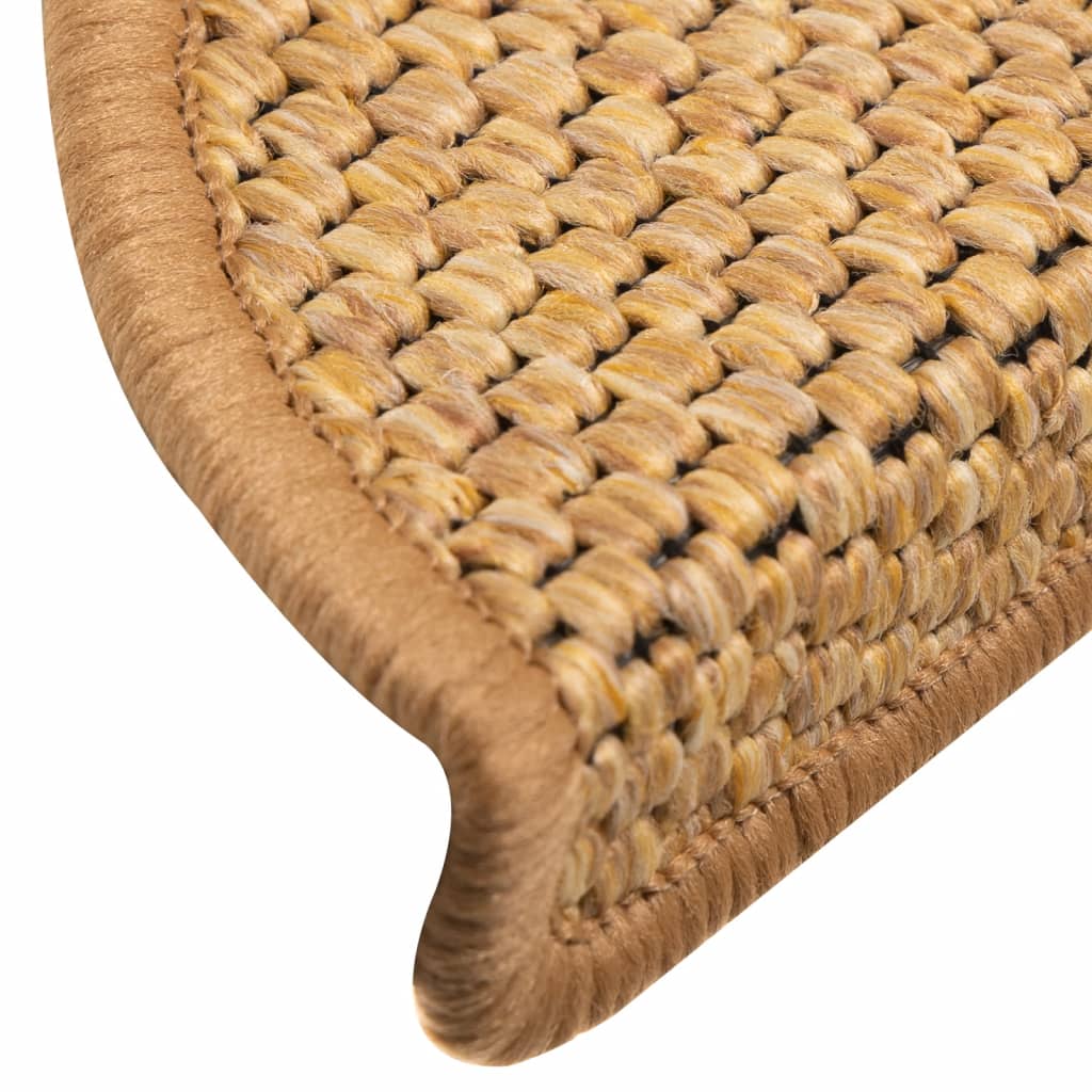 vidaXL Tappeti Autoadesivi Scale Aspetto Sisal 15 pz 56x17x3 cm Sisal