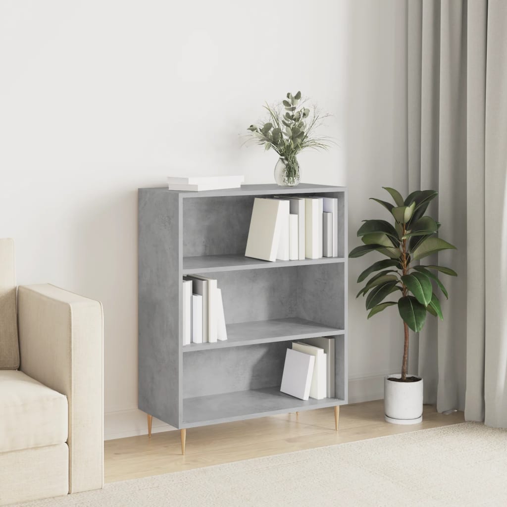 vidaXL Libreria Grigio Cemento 69,5x32,5x90 cm in Legno Multistrato