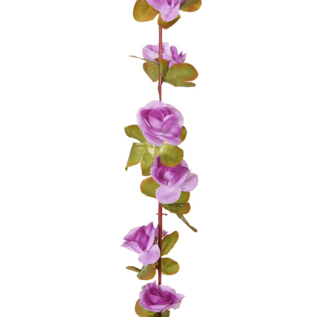 vidaXL Ghirlande Fiori Artificiali Natale 6 pz Viola Chiaro 250 cm