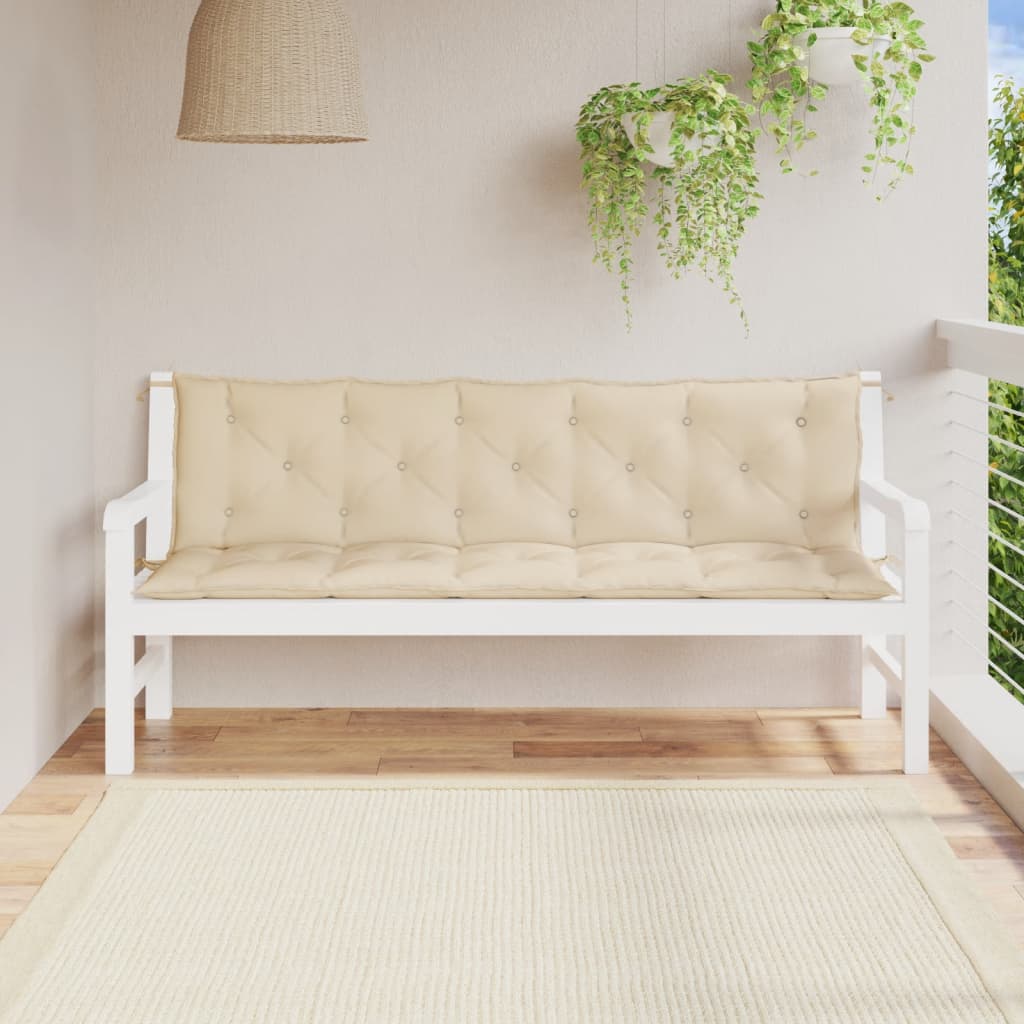 vidaXL Cuscino per Panca Beige 180x(50+50)x7 cm in Tessuto Oxford