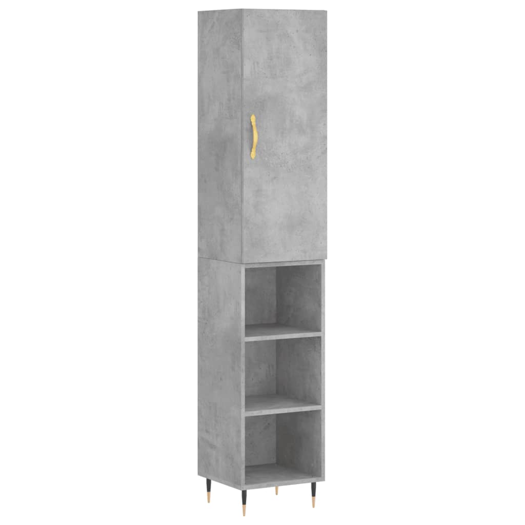 vidaXL Credenza Grigio Cemento 34,5x34x180 cm in Legno Multistrato