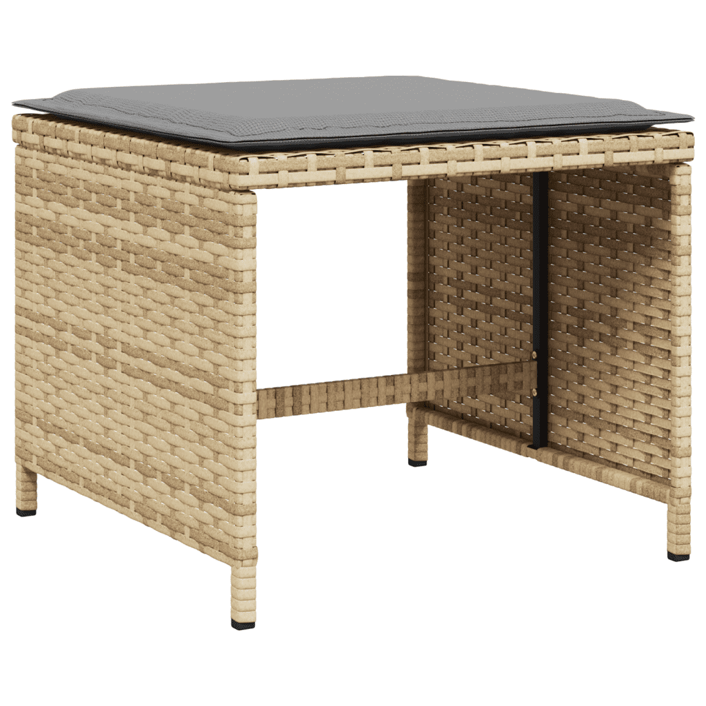 vidaXL Set Pranzo da Giardino 15 pz con Cuscini Beige Misto Polyrattan