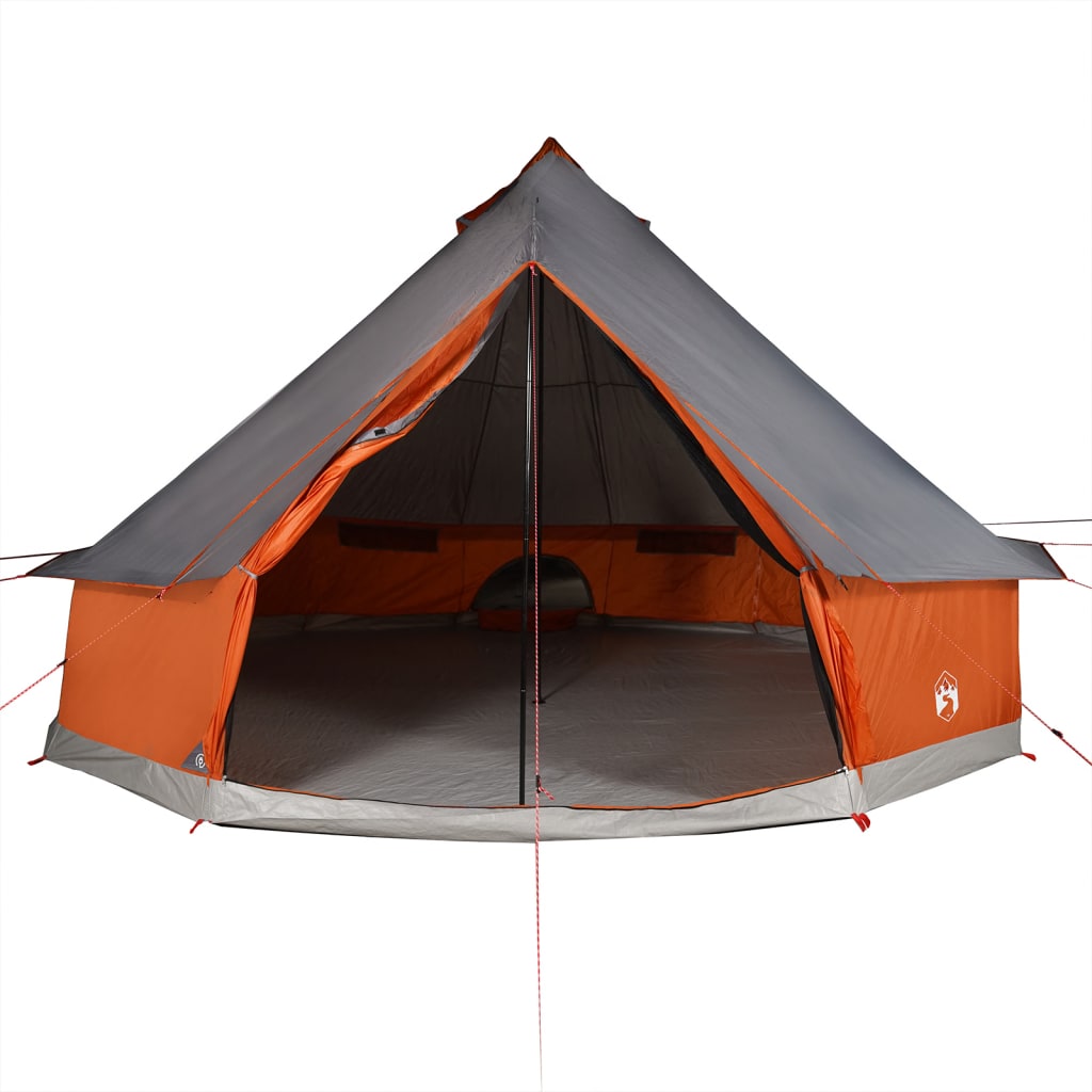 vidaXL Tenda Familiare Tipi 6 Persone Grigia e Arancione Impermeabile