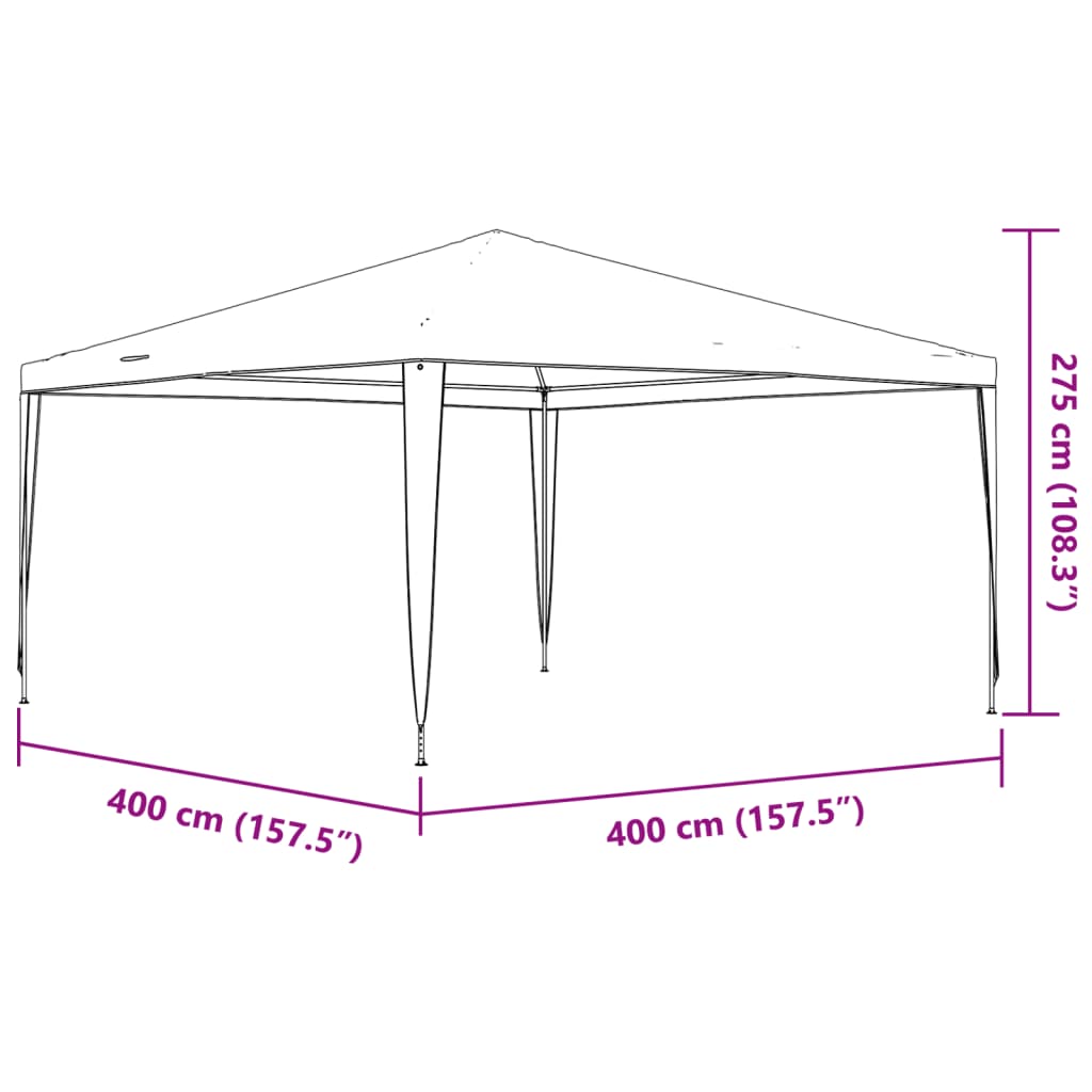 vidaXL Gazebo Professionale 4x4 m Antracite 90 g/m²