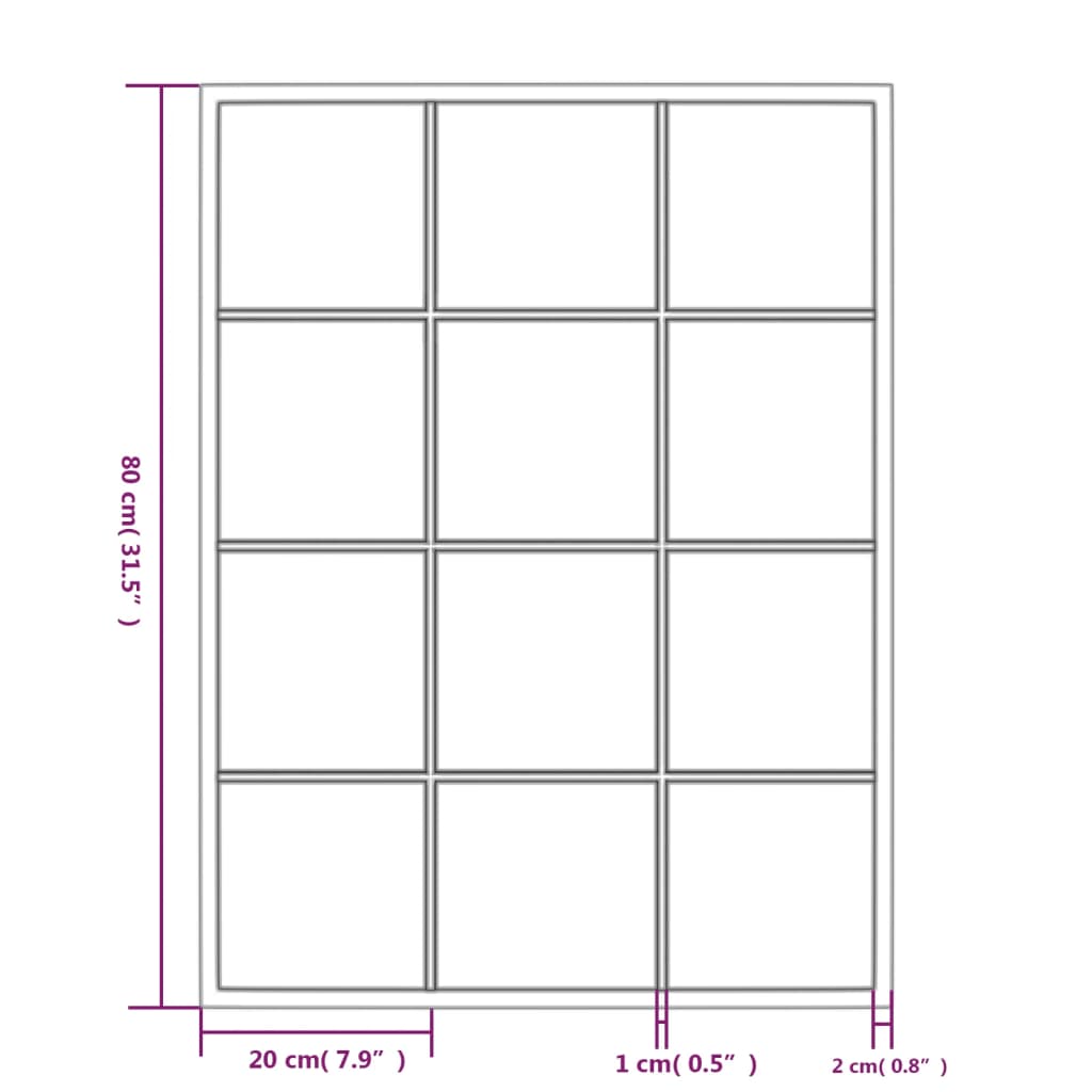 vidaXL Specchi a Parete 2 pz Neri 80x60 cm in Metallo