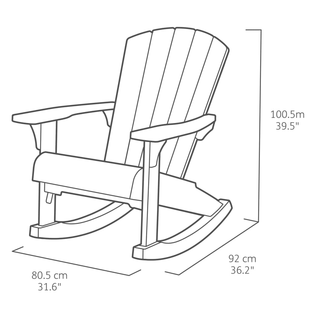 Keter Sedia a Dondolo Adirondack Troy Graffite