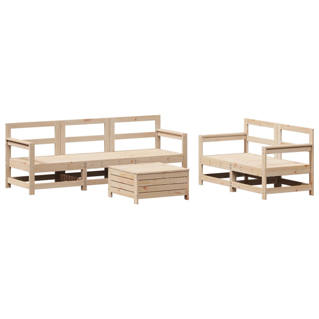 vidaXL Set Divani da Giardino 6 pz in Legno Massello di Pino