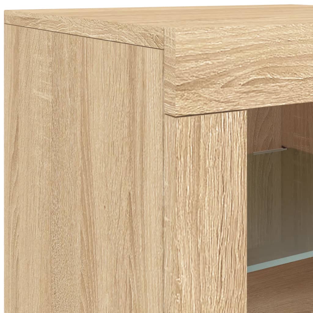 vidaXL Credenza con Luci LED Rovere Sonoma 123x37x67 cm