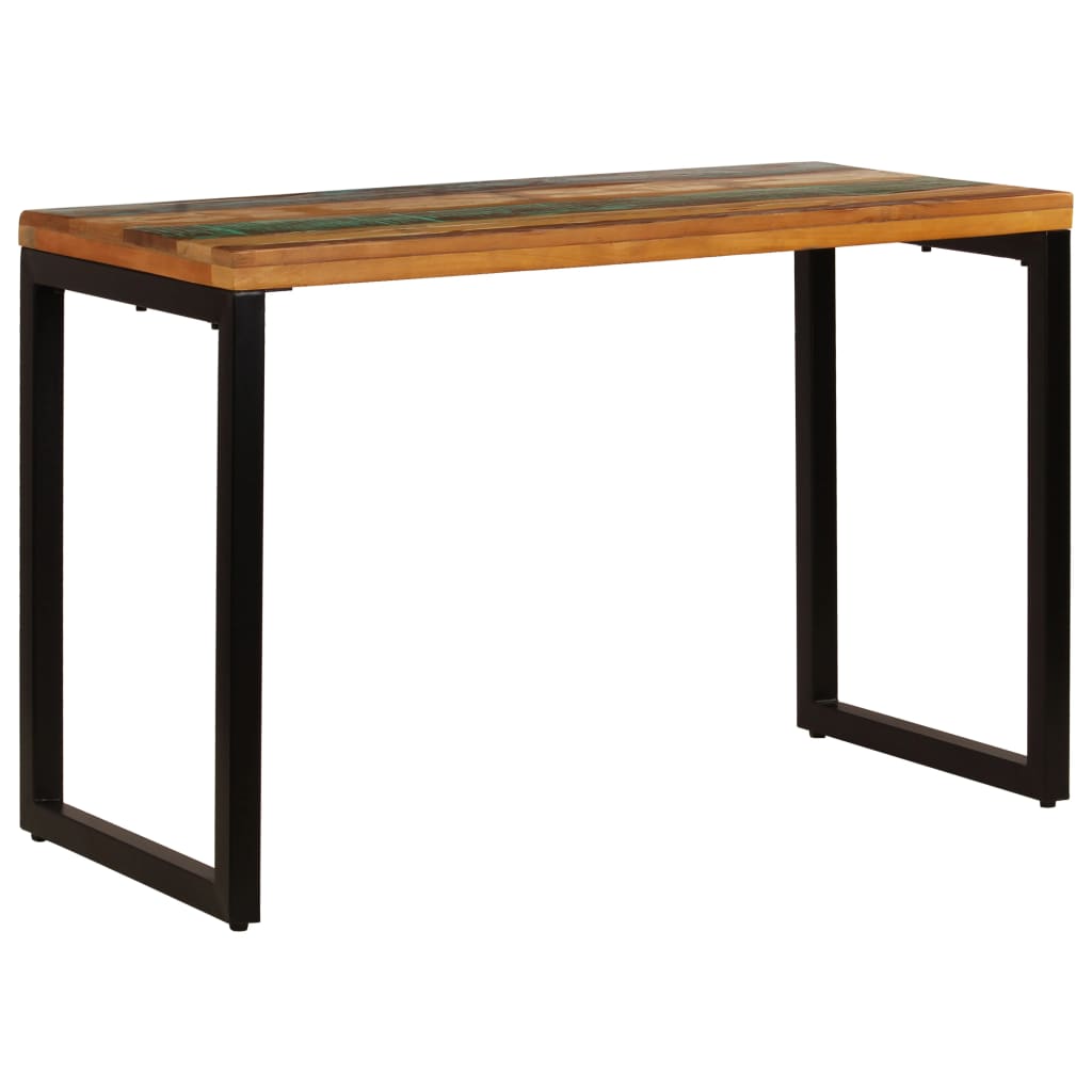 vidaXL Tavolo da Pranzo 115x55x76 cm Legno Massello Recupero e Acciaio