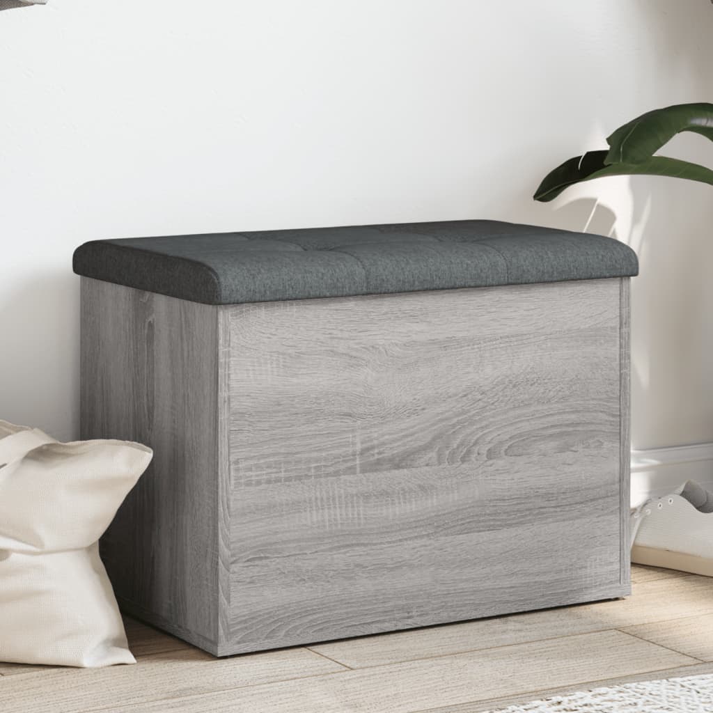 vidaXL Panca Portaoggetti Grigio Sonoma 62x42x45 cm Legno Multistrato