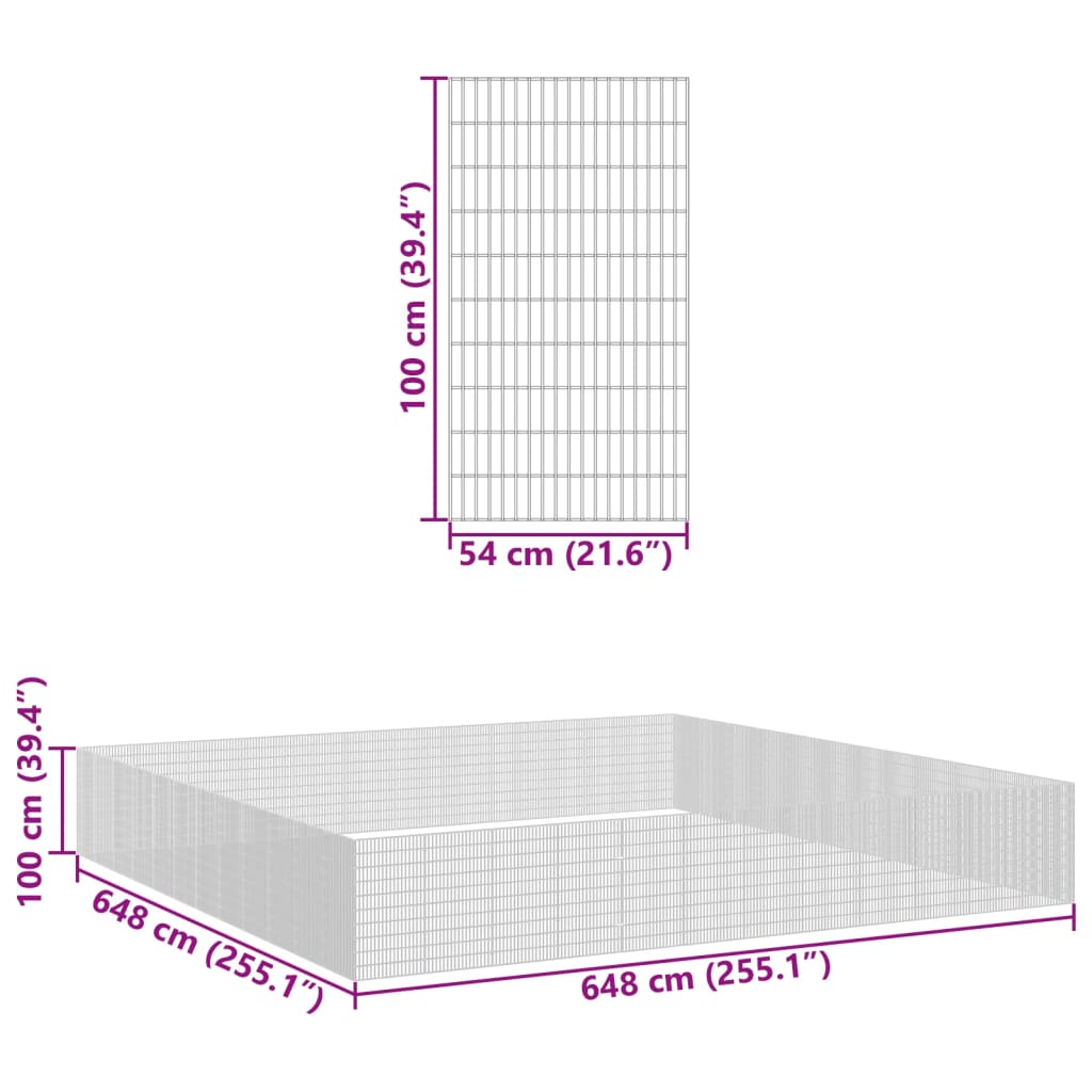 vidaXL Recinto per Animali Ruspante 48 Pannelli 54x100cm Ferro Zincato