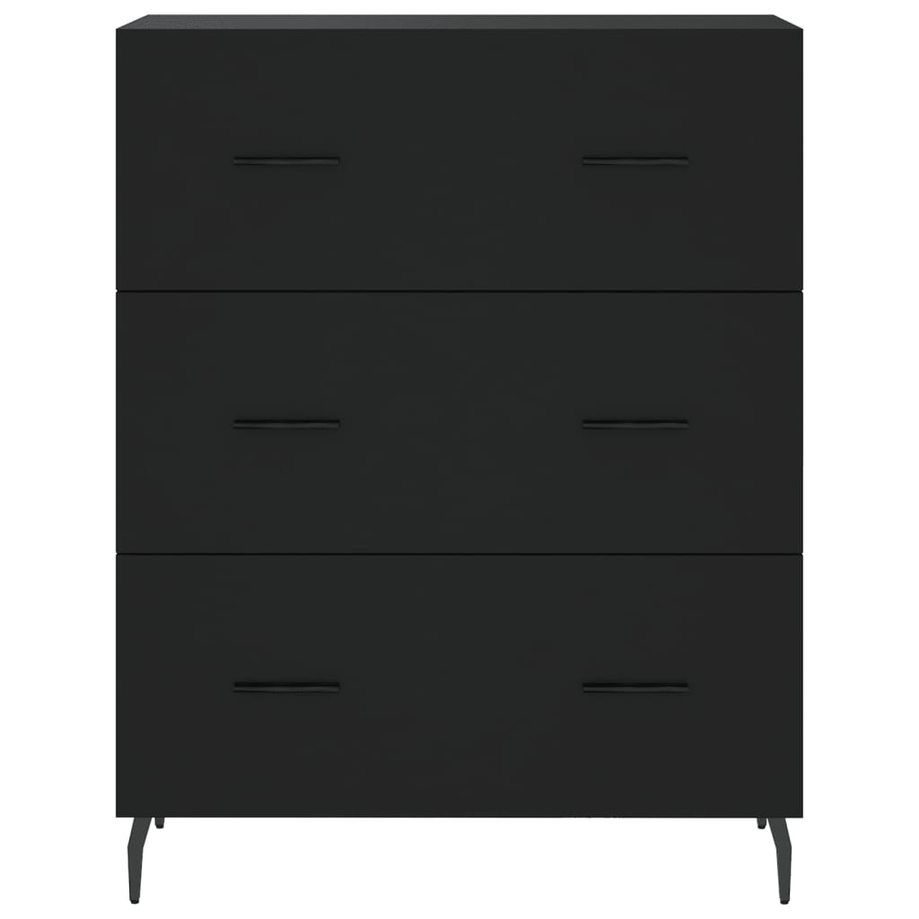 vidaXL Credenza Nera 69,5x34x180 cm in Legno Multistrato