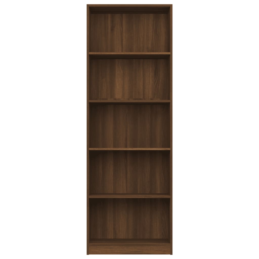 vidaXL Libreria 5 Ripiani Rovere Marrone 60x24x175cm Legno Multistrato