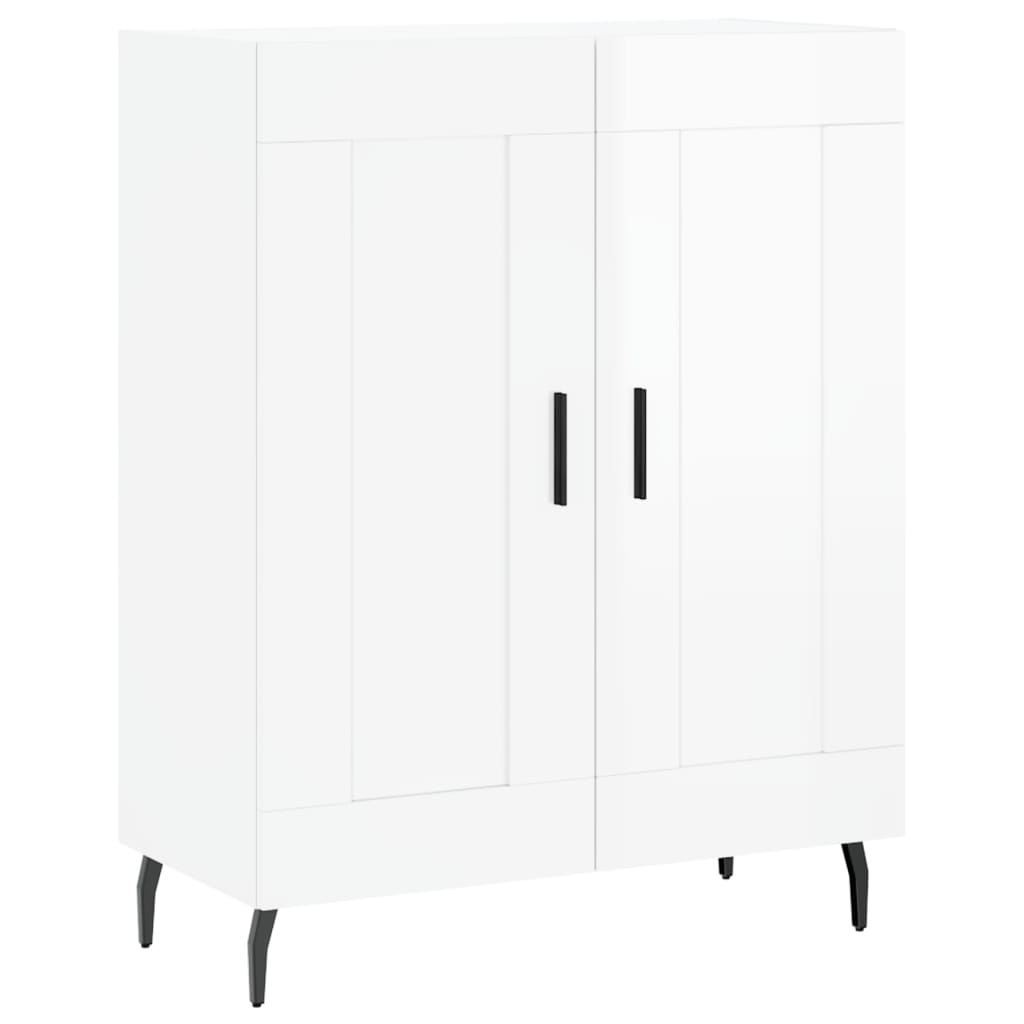 vidaXL Credenza Bianco Lucido 69,5x34x180 cm in Legno Multistrato