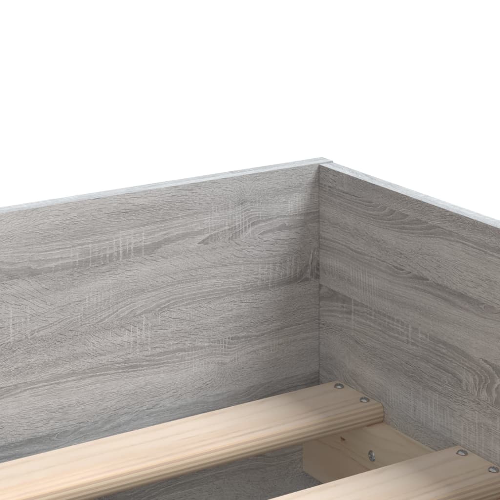 vidaXL Giroletto con Cassetti Grigio Sonoma 90x200 cm