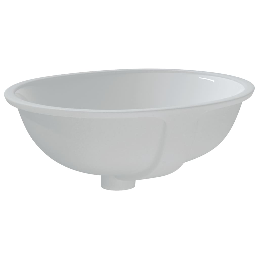 vidaXL Lavandino da Bagno Bianco 49x40,5x21 cm Ovale in Ceramica