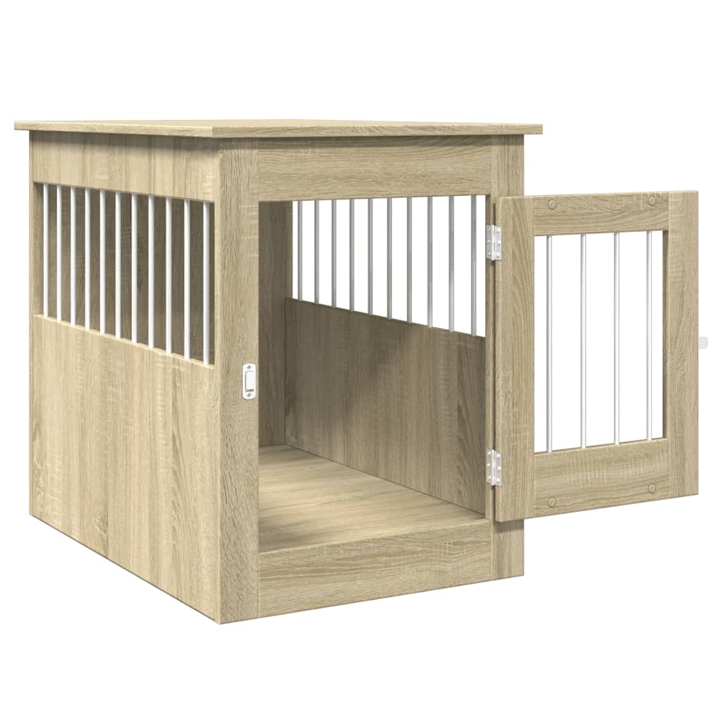 vidaXL Gabbia Cani da Arredamento Rovere Sonoma 55x80x68cm Multistrato