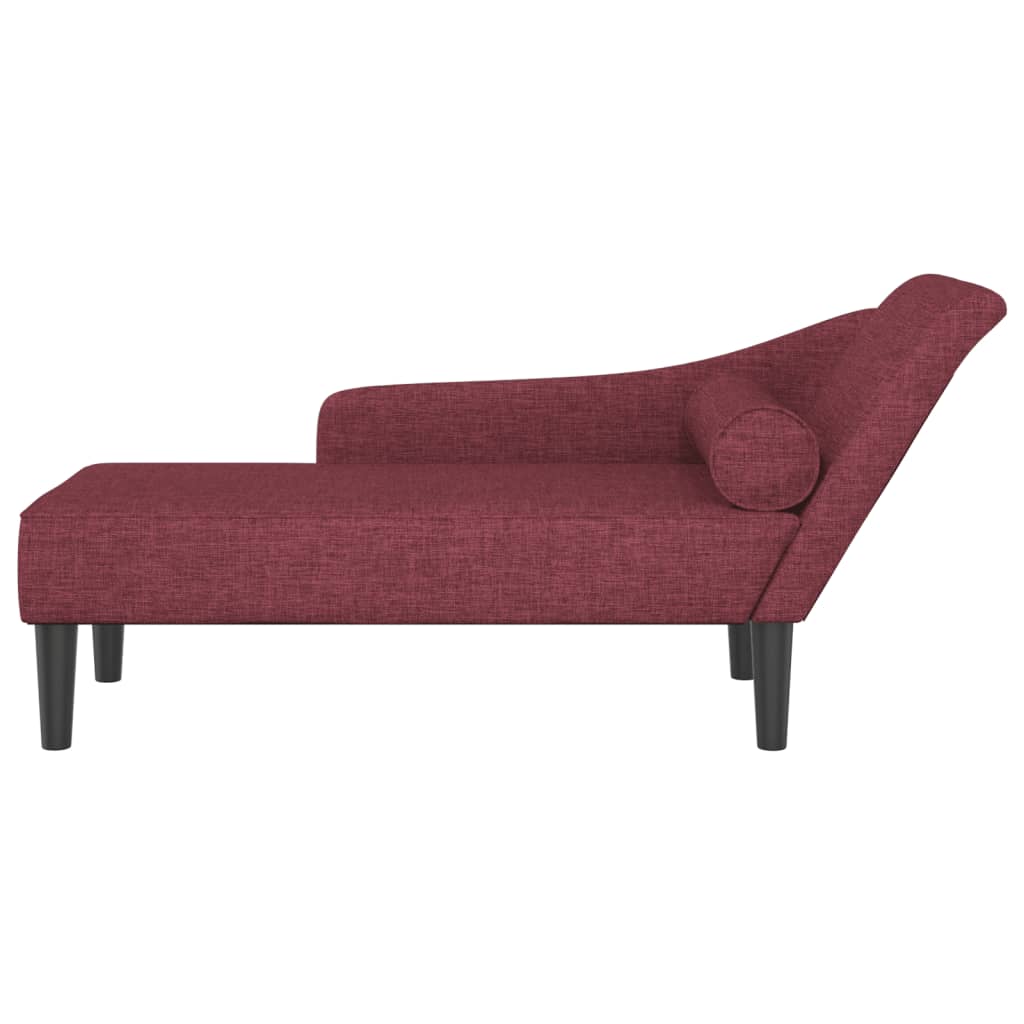 vidaXL Chaise Lounge con Cuscini Rosso Vino in Tessuto