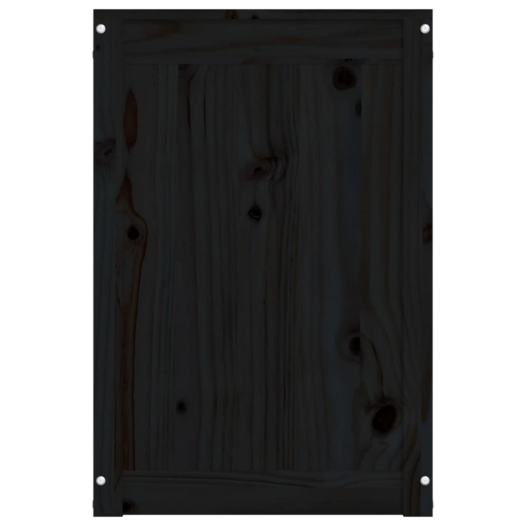 vidaXL Contenitore per Bucato Nero 88,5x44x66 cm Legno Massello Pino