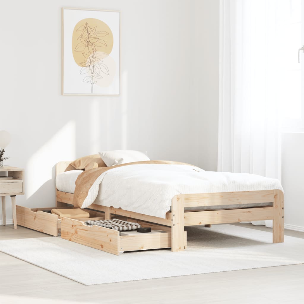 vidaXL Letto senza Materasso 75x190 cm in Legno Massello Pino