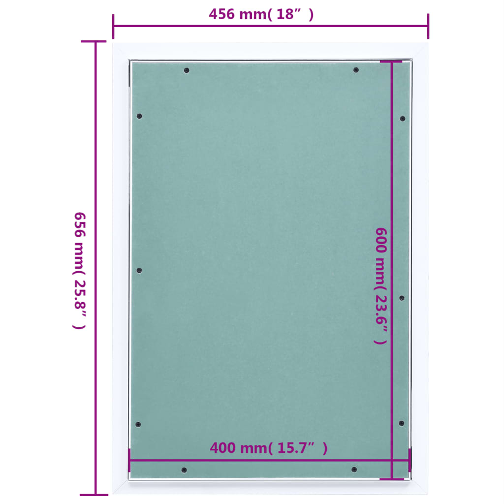 vidaXL Pannello di Accesso Telaio in Alluminio e Cartongesso 400x600mm