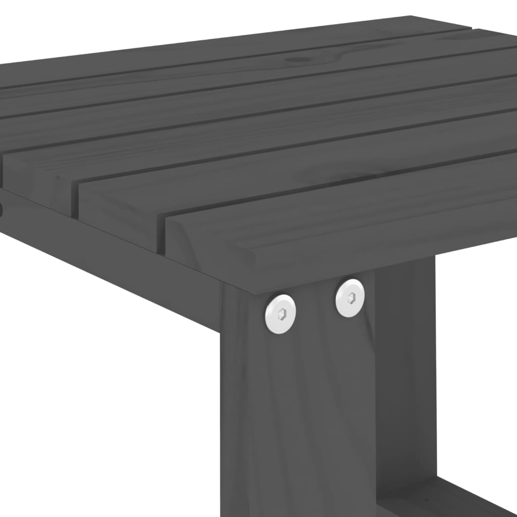 vidaXL Tavolino da Giardino Grigio 40x38x28,5 cm Legno Massello Pino