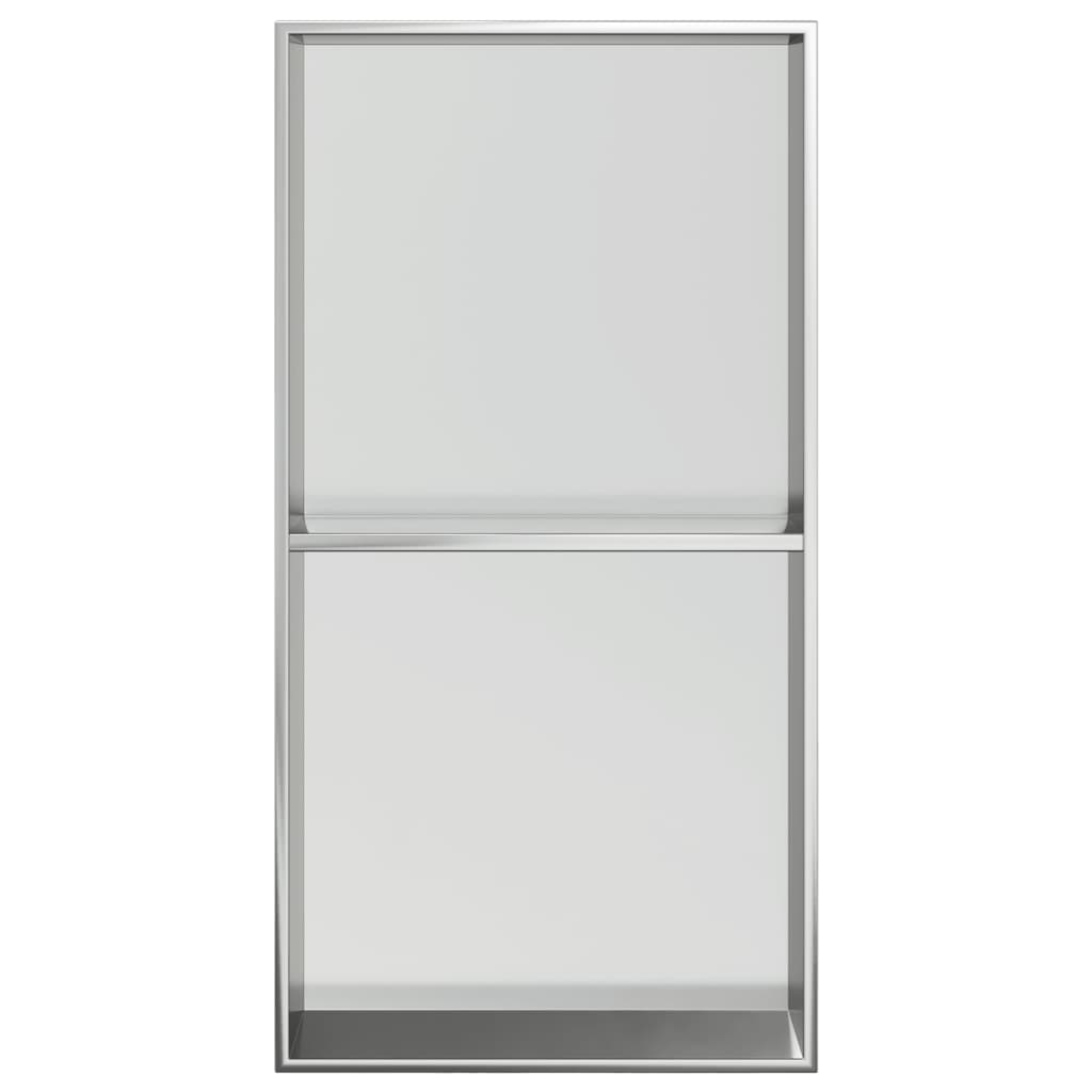 vidaXL Nicchia per Doccia Argento Spazzolato 32x62x9cm in Acciaio Inox