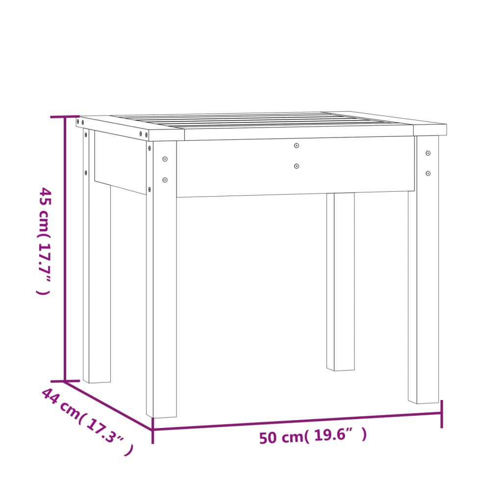 vidaXL Panca da Giardino Ambra 50x44x45 cm Legno Massello di Pino