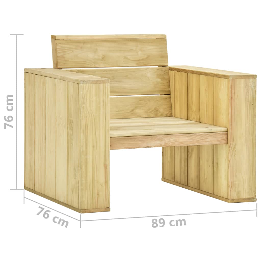 vidaXL Set Divani da Giardino 3 pz in Legno di Pino Impregnato