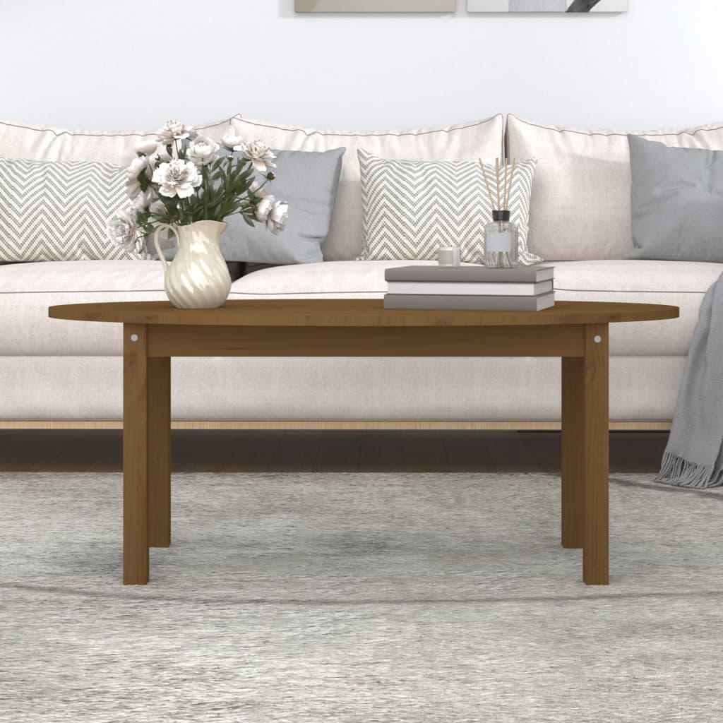 vidaXL Tavolino da Salotto Ambra 110x55x45 cm Legno Massello di Pino