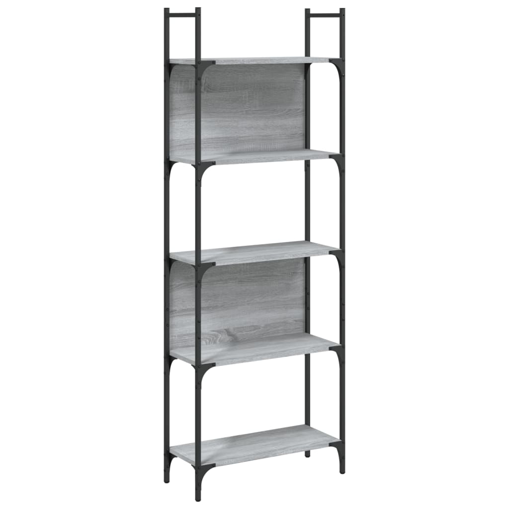 vidaXL Libreria 5Ripiani Grigio Sonoma 60,5x24x166,5 Legno Multistrato