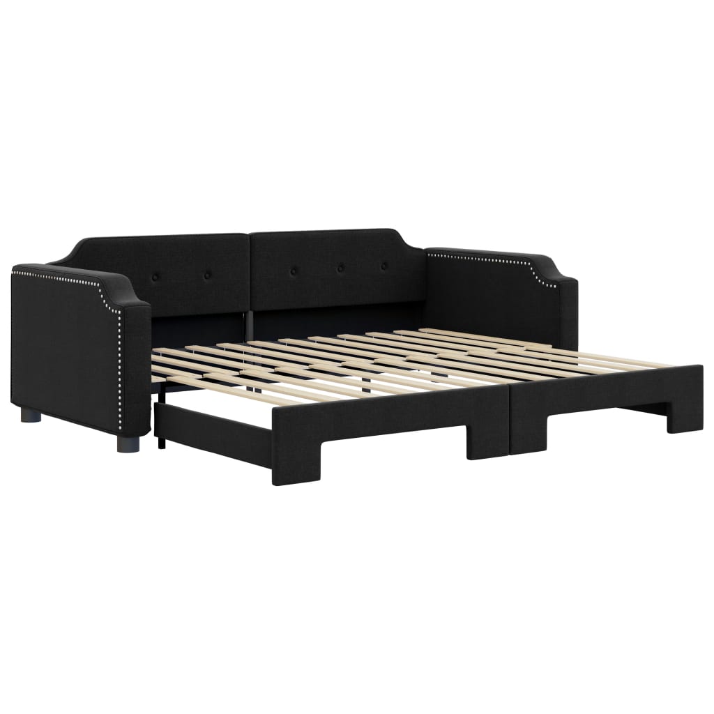 vidaXL Divano Letto con Letto Estraibile Nero 90x200 cm in Tessuto