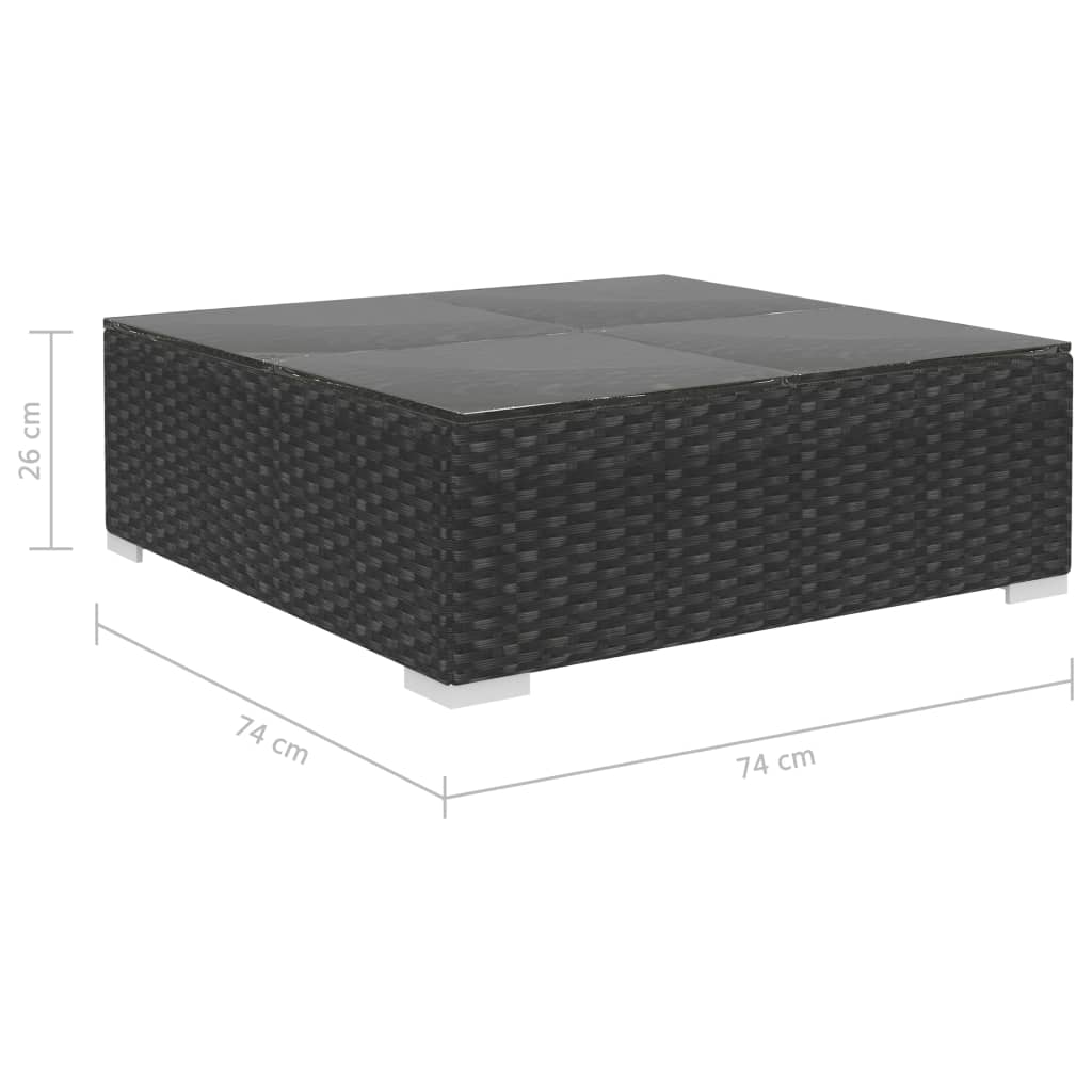 vidaXL Set Divani da Giardino 8 pz con Cuscini in Polyrattan Nero