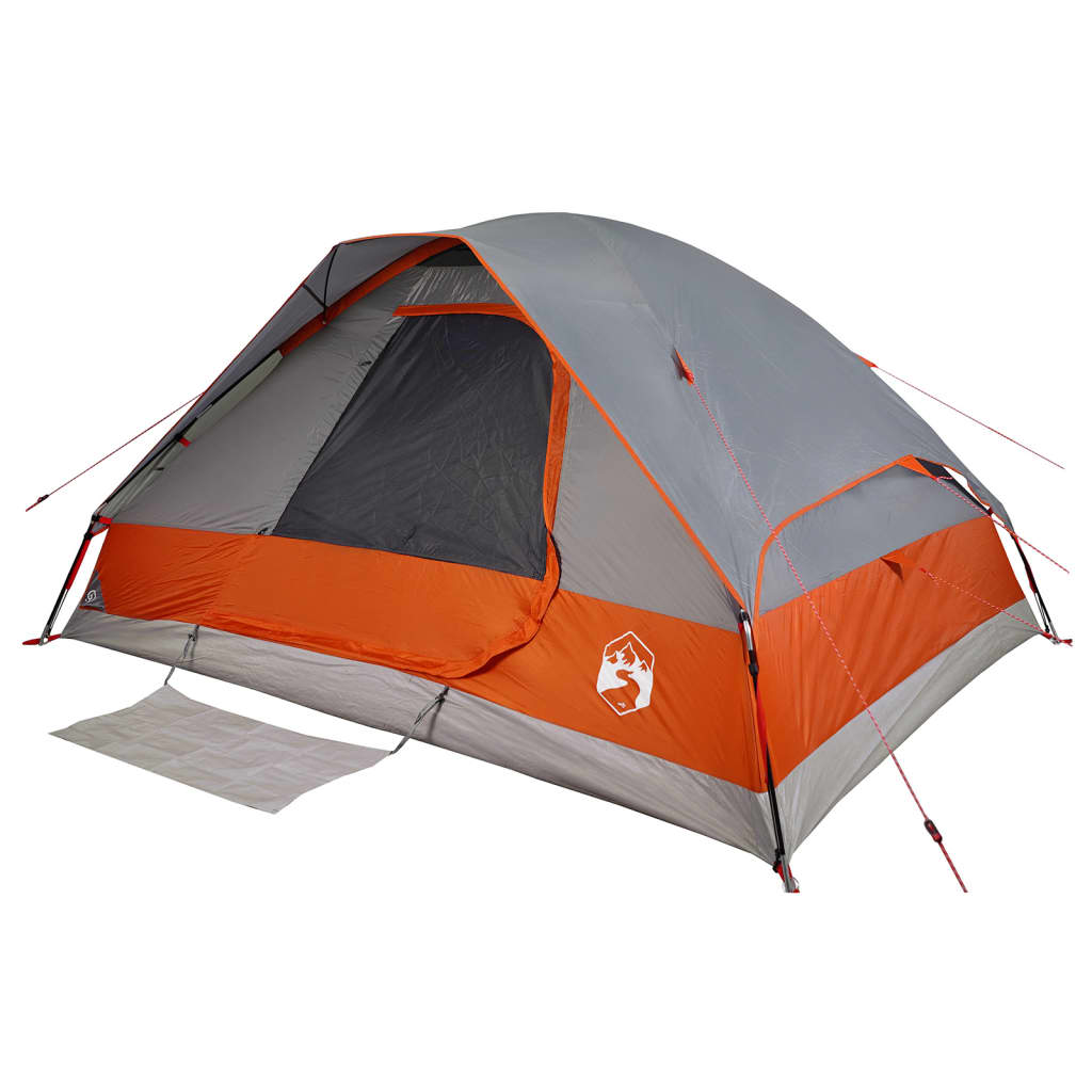 vidaXL Tenda da Campeggio a Cupola 6 Persone Grigio e Arancione