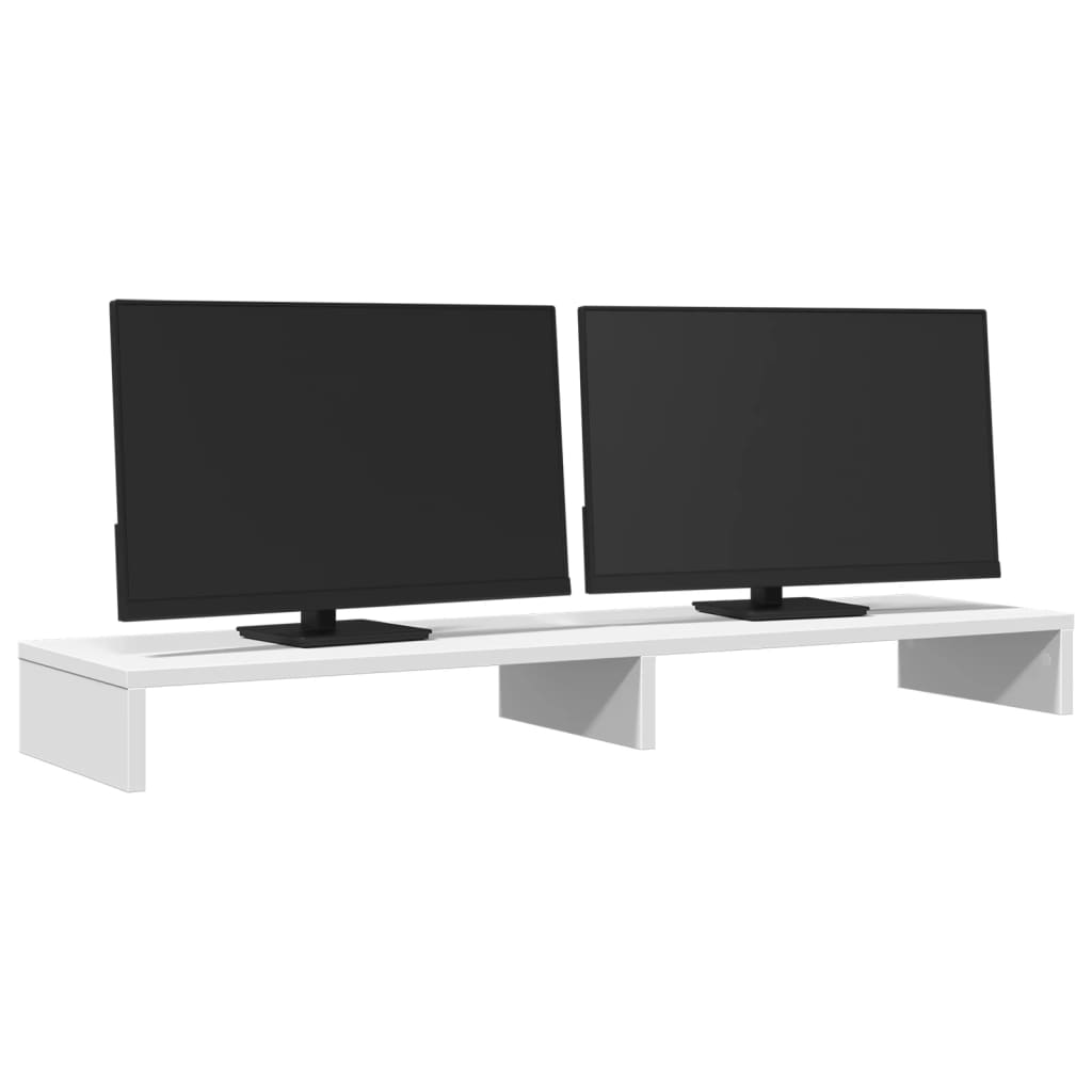 vidaXL Supporto per Monitor Bianco 100x27x10 cm Truciolato