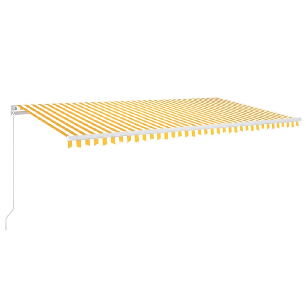 vidaXL Tenda da Sole Retrattile Manuale e LED 600x300cm Gialla Bianca