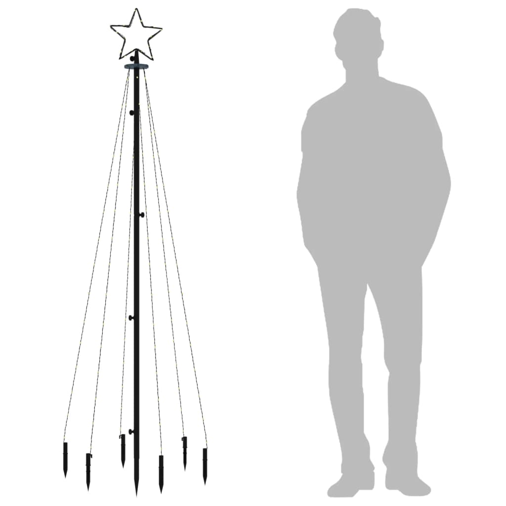 vidaXL Albero di Natale con Puntale Bianco Freddo 108 LED 180 cm